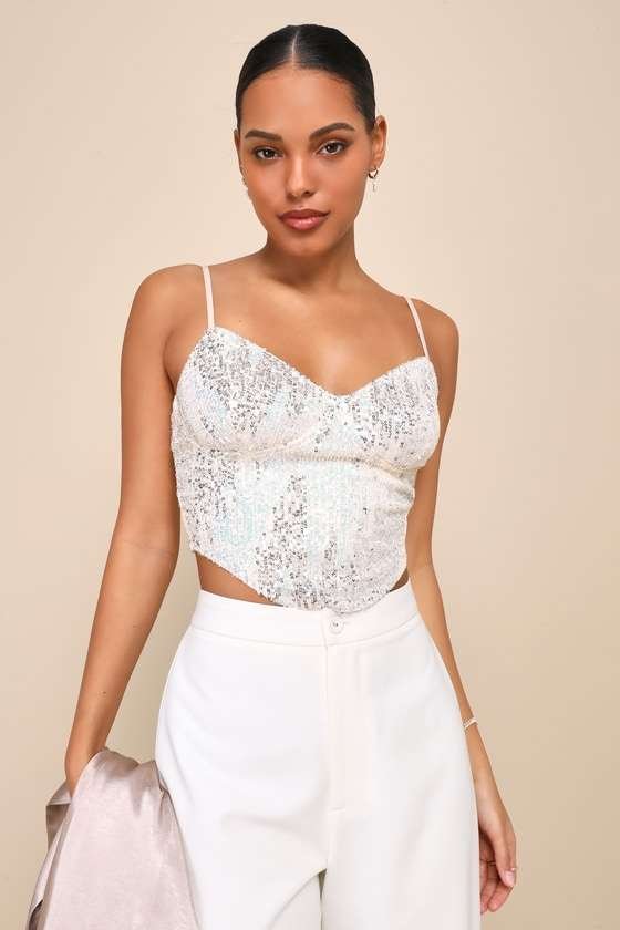 Dazzling Flirt Sequin Corset Top corsetstop.com