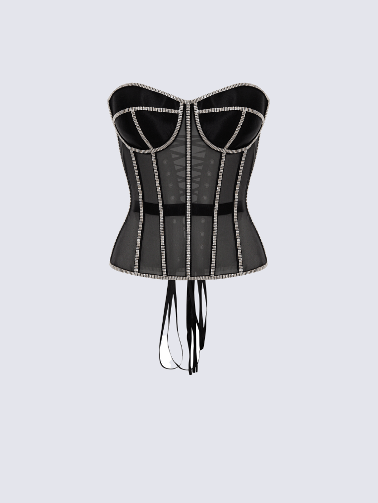 mesh rhinestone corset corsetstop.com