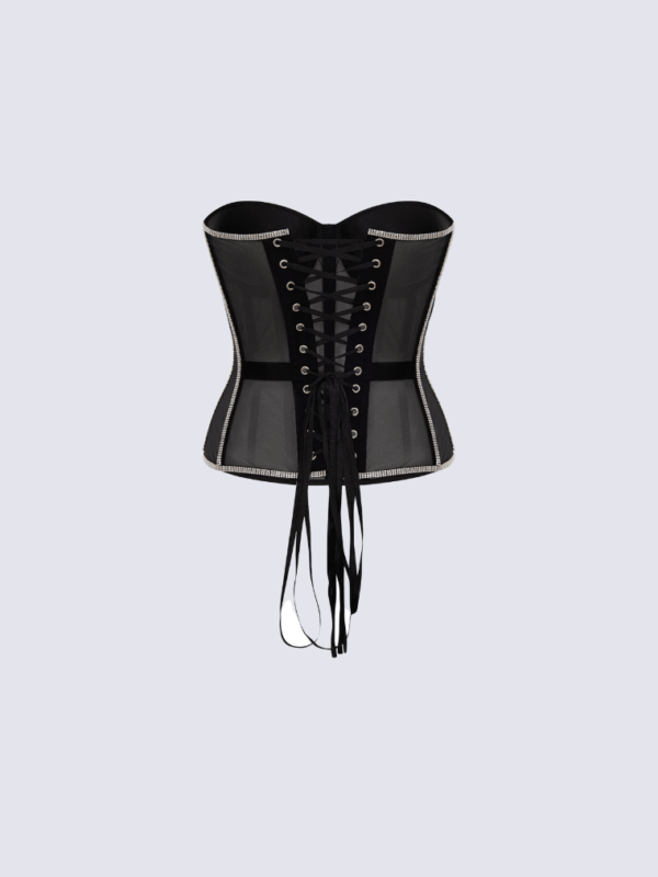 mesh rhinestone corset corsetstop.com