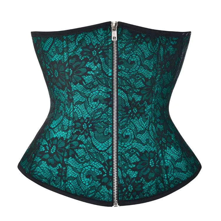 Zipper Brocade Hourglass Underbust Corsets corsetstop.com