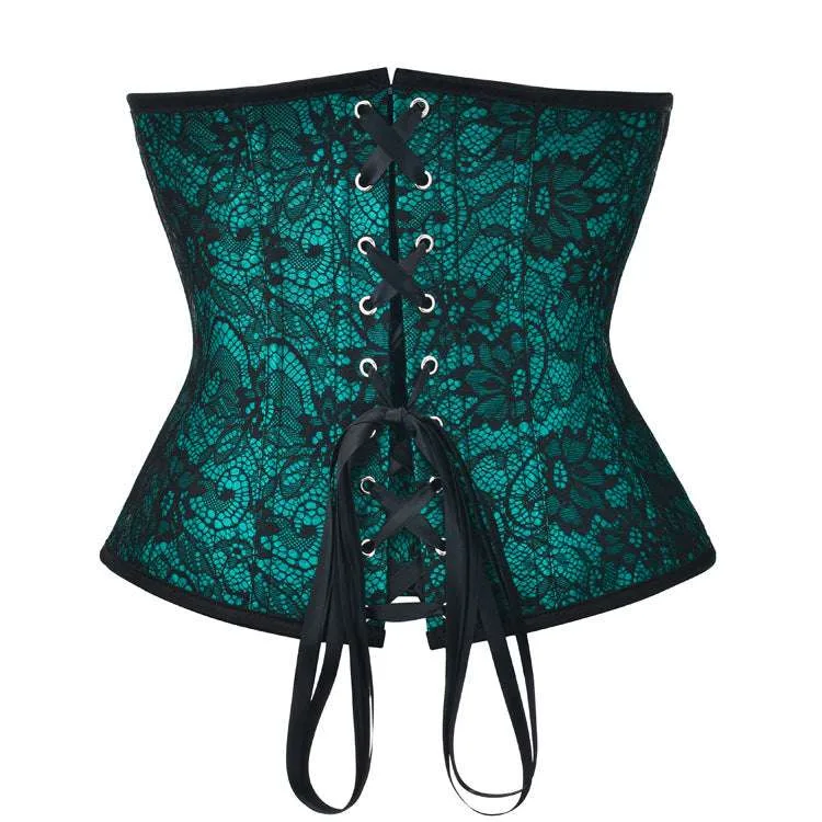Zipper Brocade Hourglass Underbust Corsets corsetstop.com