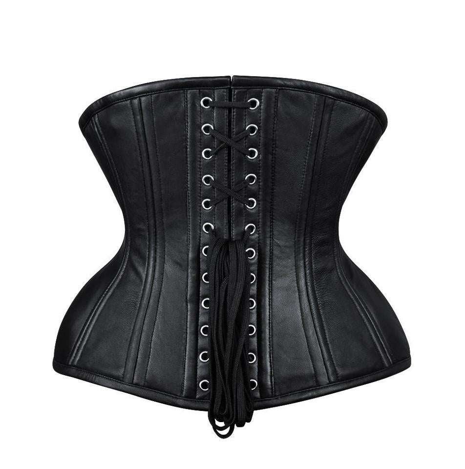 Faux leather waist trainer corset corsetstop.com