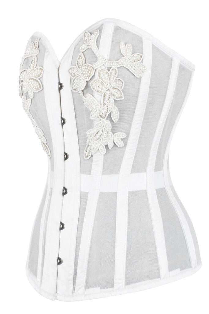 Wedding Corset With Mesh Lace Overbust