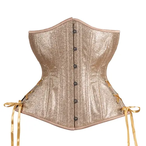 Glittered Fizz Hourglass Corset, Vinyl Long Torso