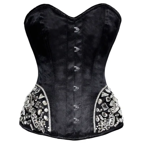 Black Gothic Steel Boned Overbust Corset corsetstop.com