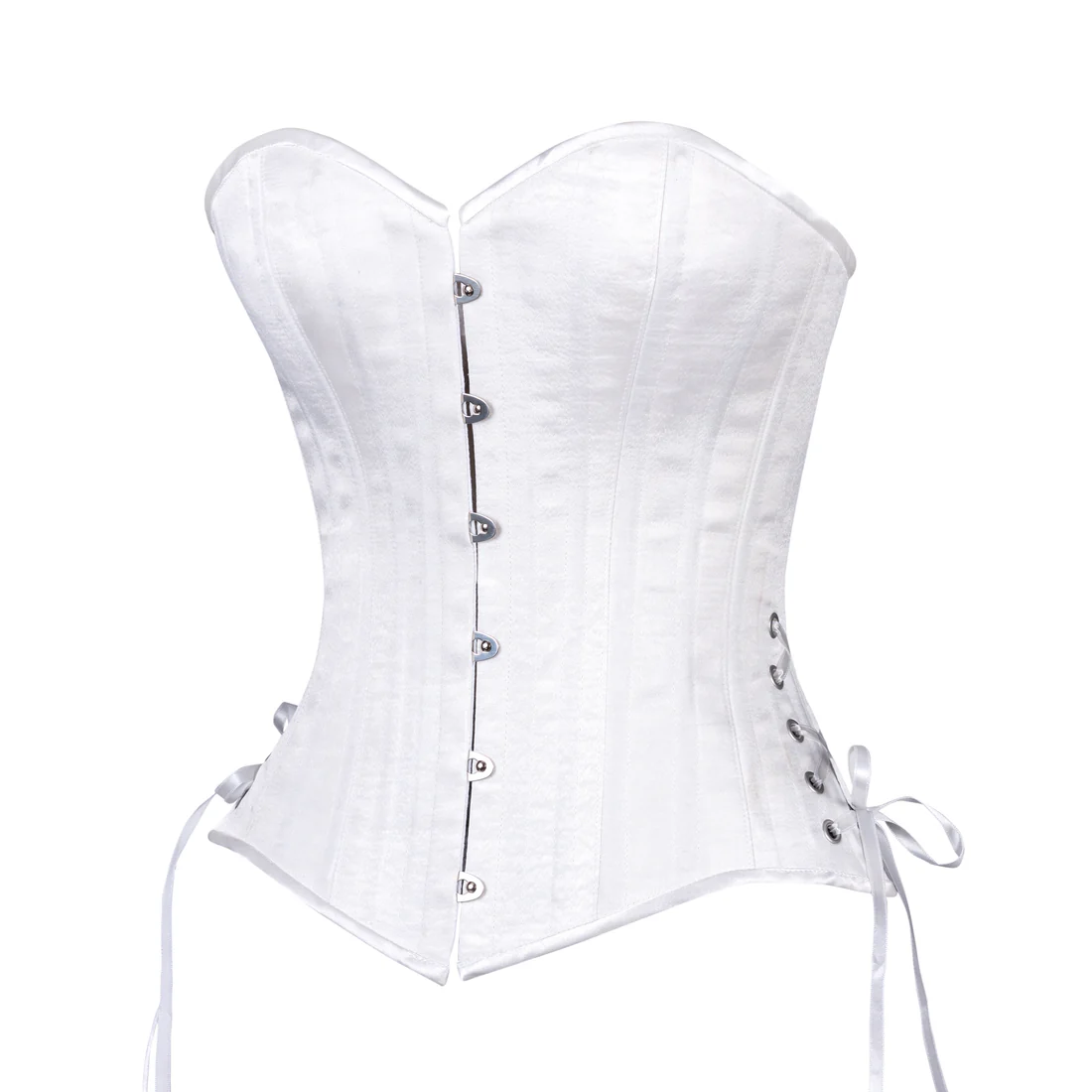White Satin Overbust Slim Regular Corset
