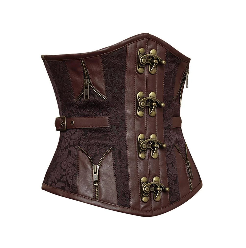 Steampunk Underbust Corset with Zipper Style