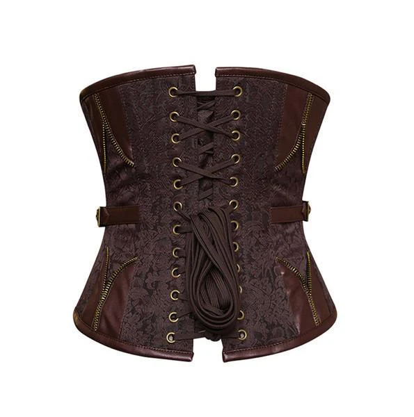 Steampunk Underbust Corset with Zipper Style