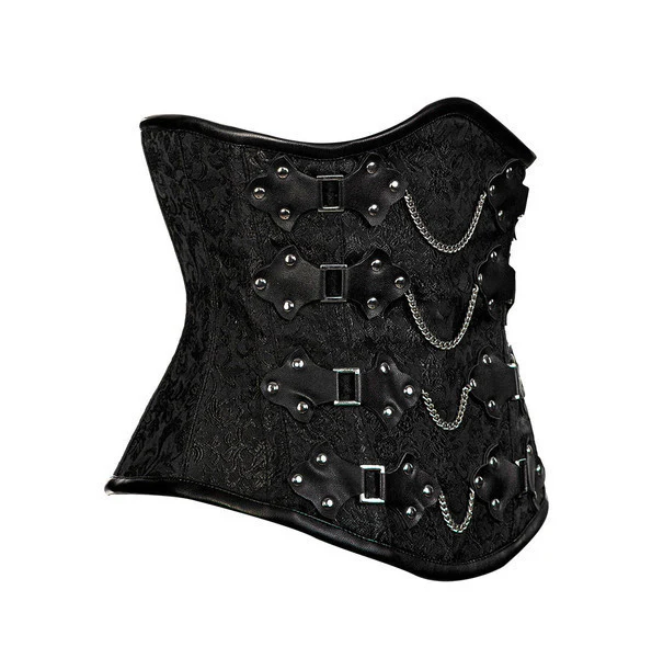 Black Underbust Steampunk Corset Top