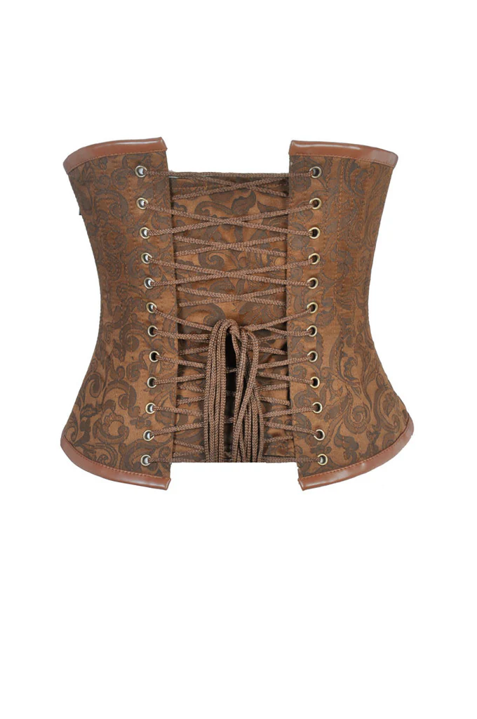 Brown Steampunk Pocket Style Underbust Corset