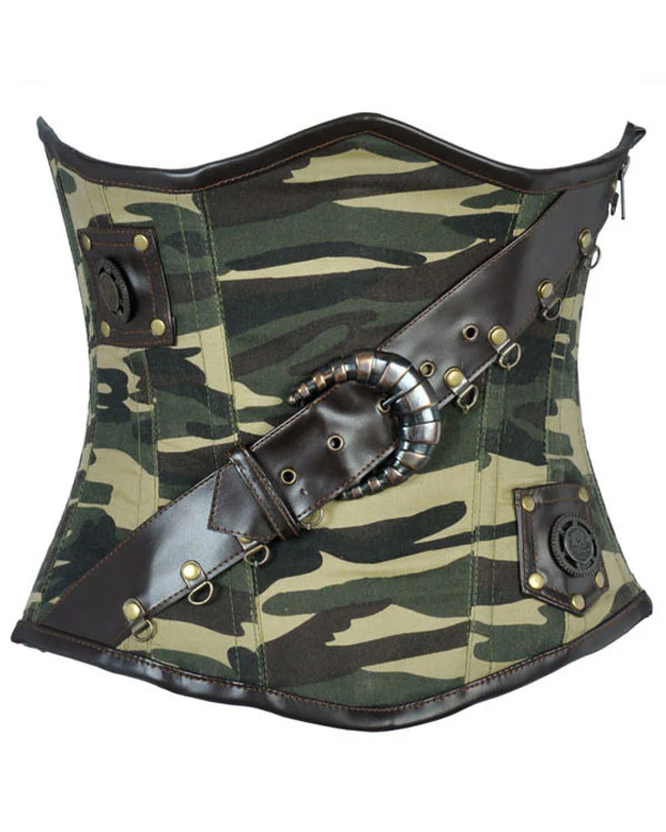 Steampunk Underbust Corset With Black Leather Belt