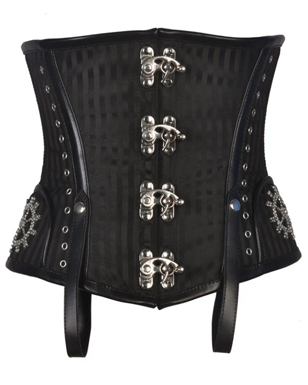 Steampunk Underbust Corset Top with Leather Straps