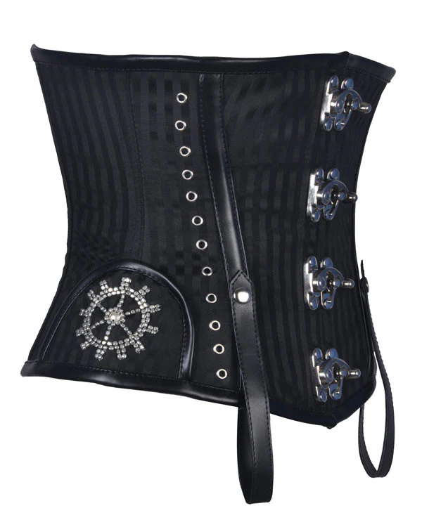 Steampunk Underbust Corset Top with Leather Straps