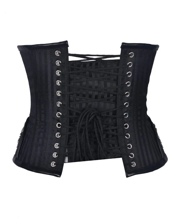 Steampunk Underbust Corset Top with Leather Straps