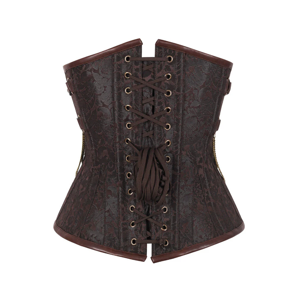 Antique Zipper Longline Steampunk Underbust Corset
