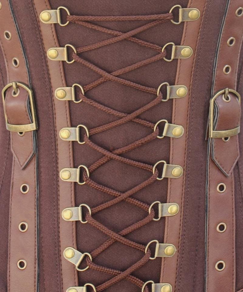 Instant Shape Criss Cross Cotton Steampunk Underbust Corset