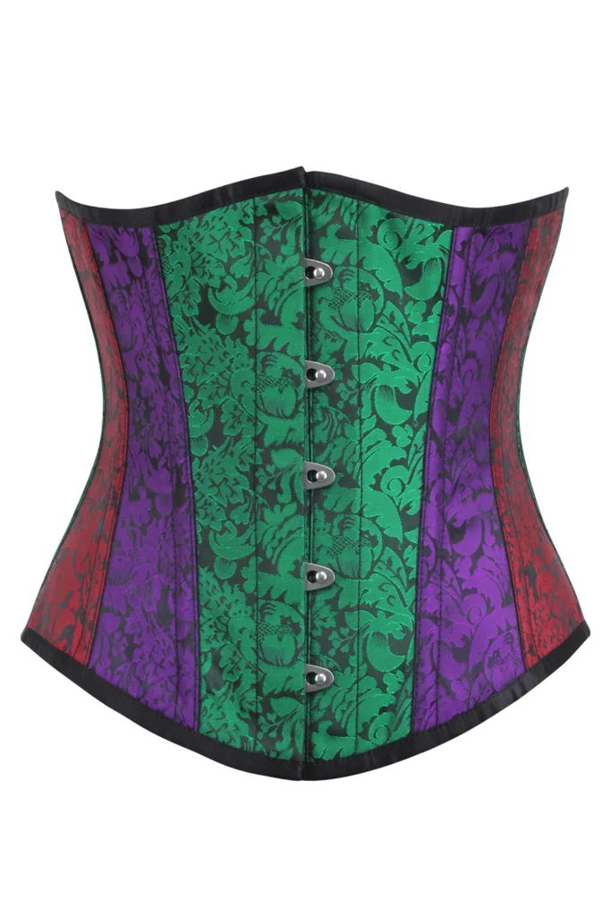 Multicolored Brocade Underbust Longline Corset