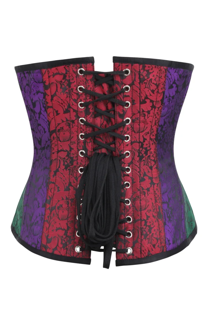Multicolored Brocade Underbust Longline Corset