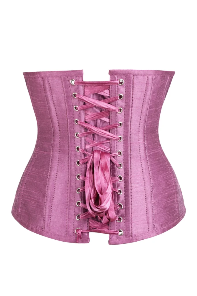 Longline Pink Satin Plus Size Underbust Corset