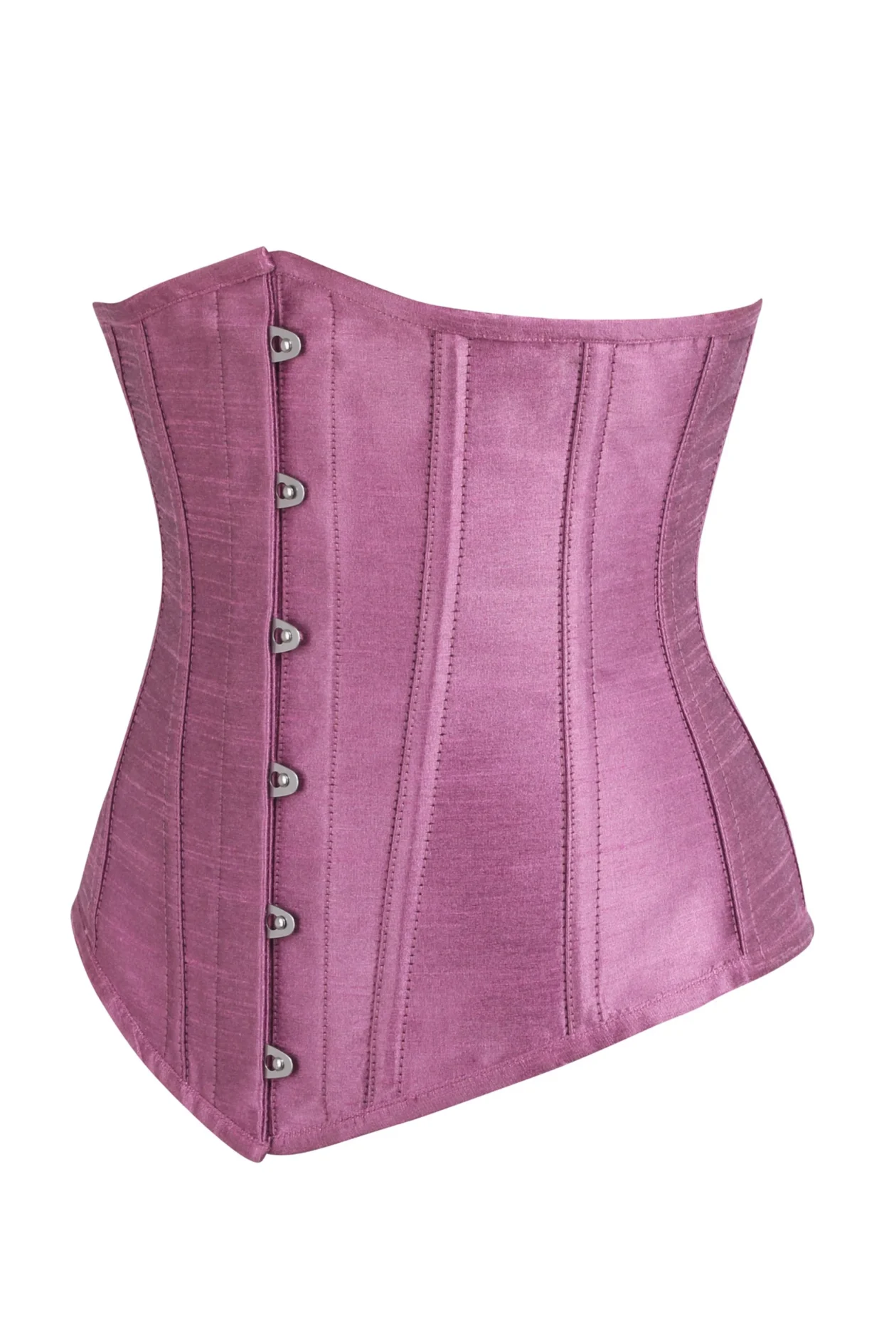 Longline Pink Satin Plus Size Underbust Corset
