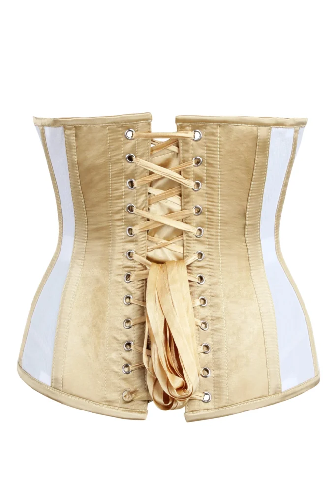 Longline Gold Sequin and Mesh Panel Underbust Corset