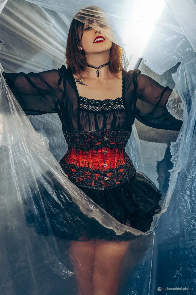 red underbust corset