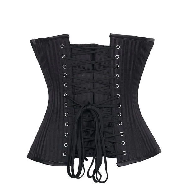 Steel Boned Black Overbust Steampunk Corset Top