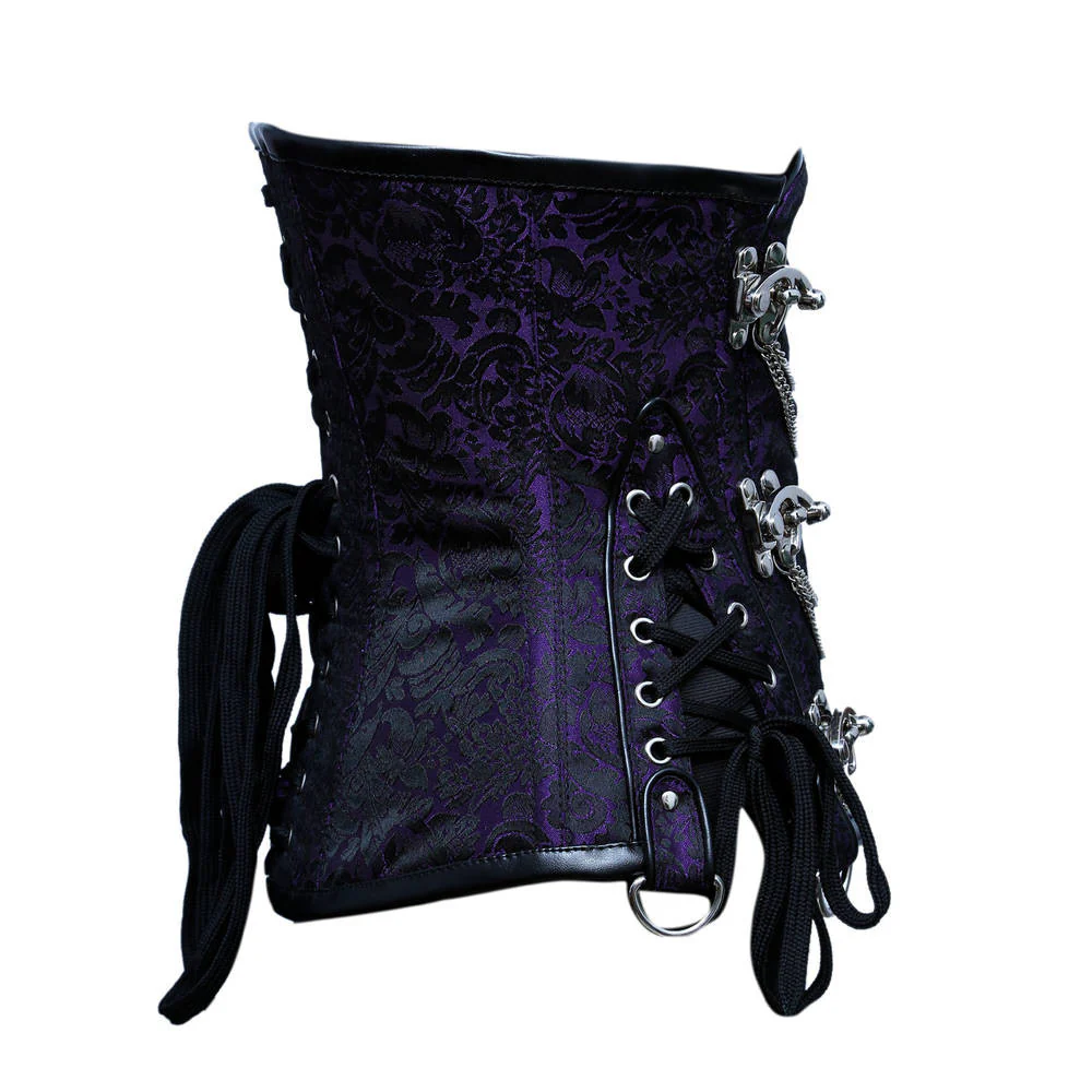Steampunk Underbust Corset Top With Chains