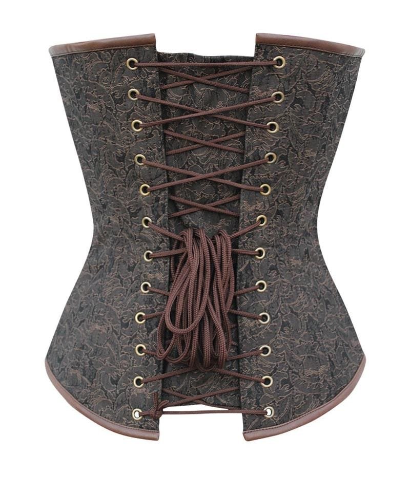 Brocade Steampunk Corset Top with Chains