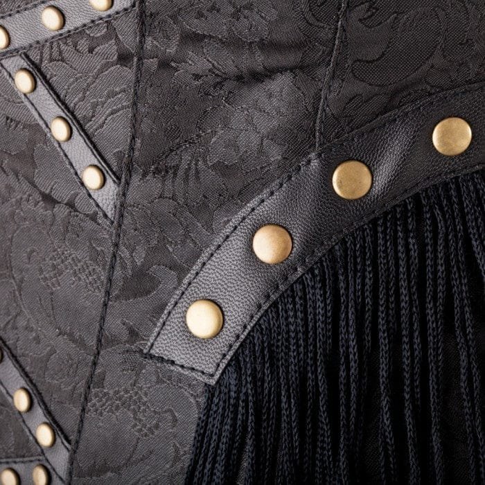 Axel Black Steampunk Halterneck Corset with Zip Detail