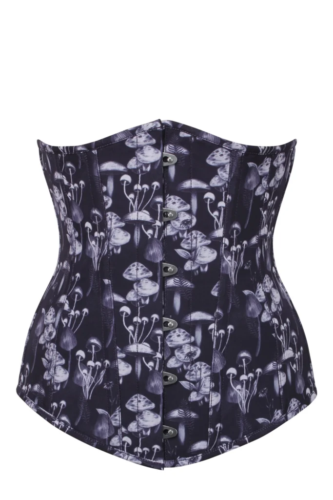 Wild Mushroom Printed Longline Underbust Corset