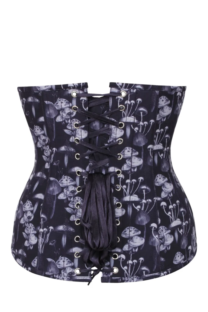 Wild Mushroom Printed Longline Underbust Corset
