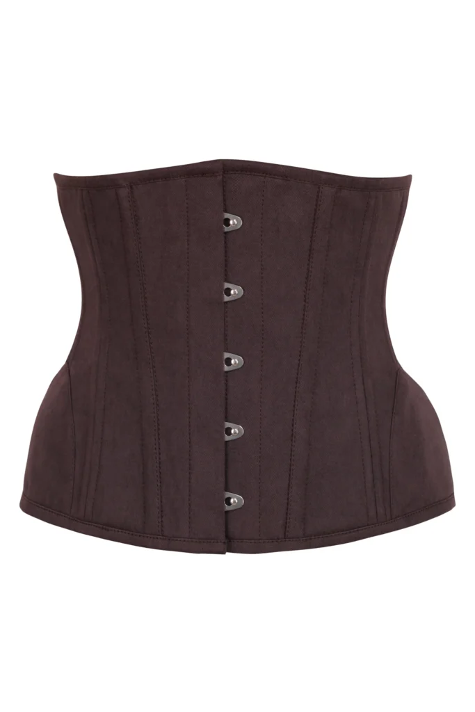Plus Size Underbust Waist Trainer Corset In Cotton Twill