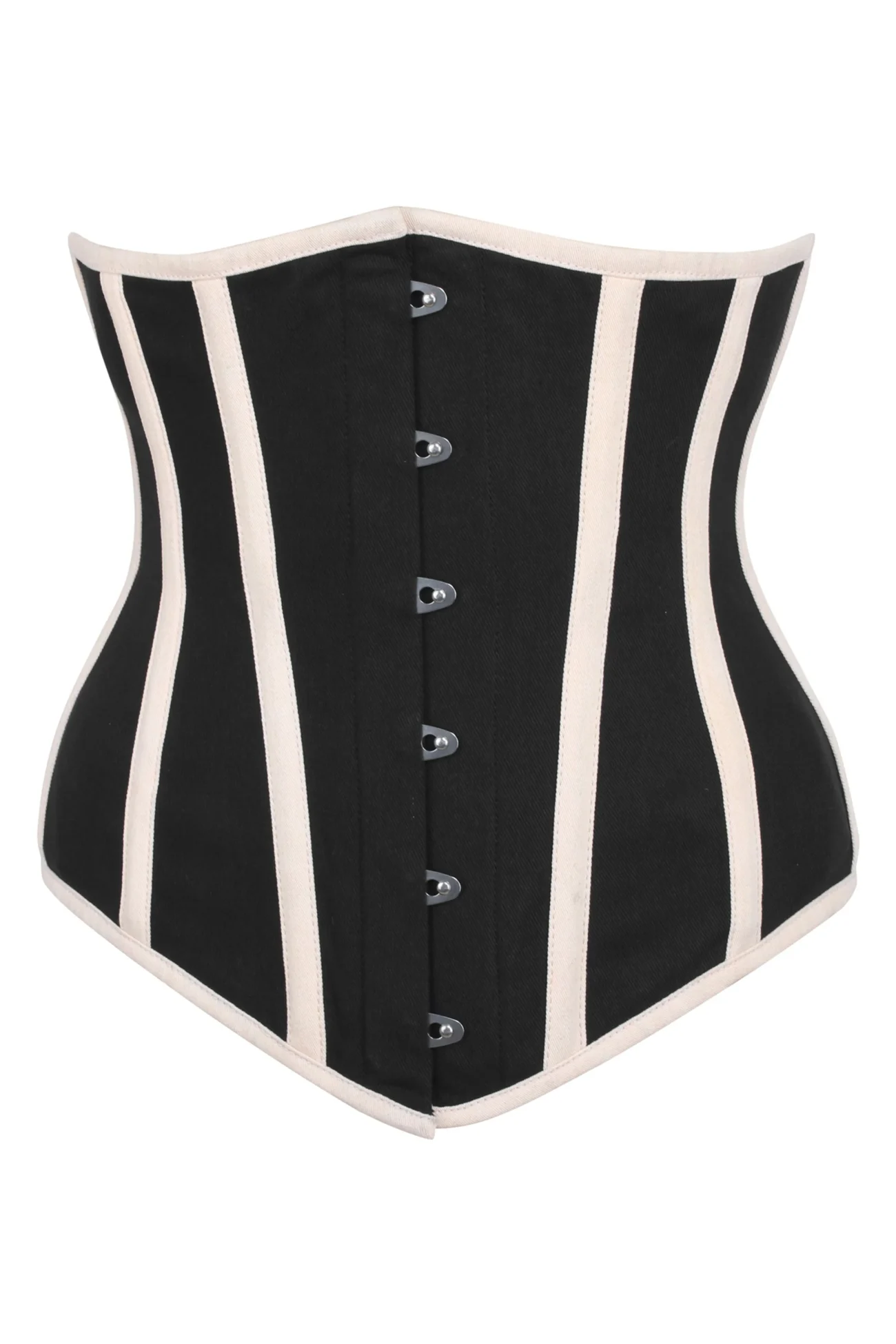 Black and Beige Single Layer Longline Underbust Corset