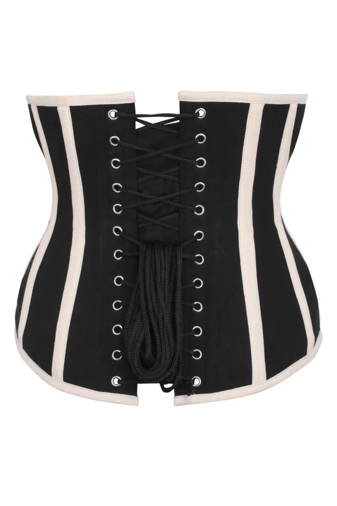 Black and Beige Single Layer Longline Underbust Corset