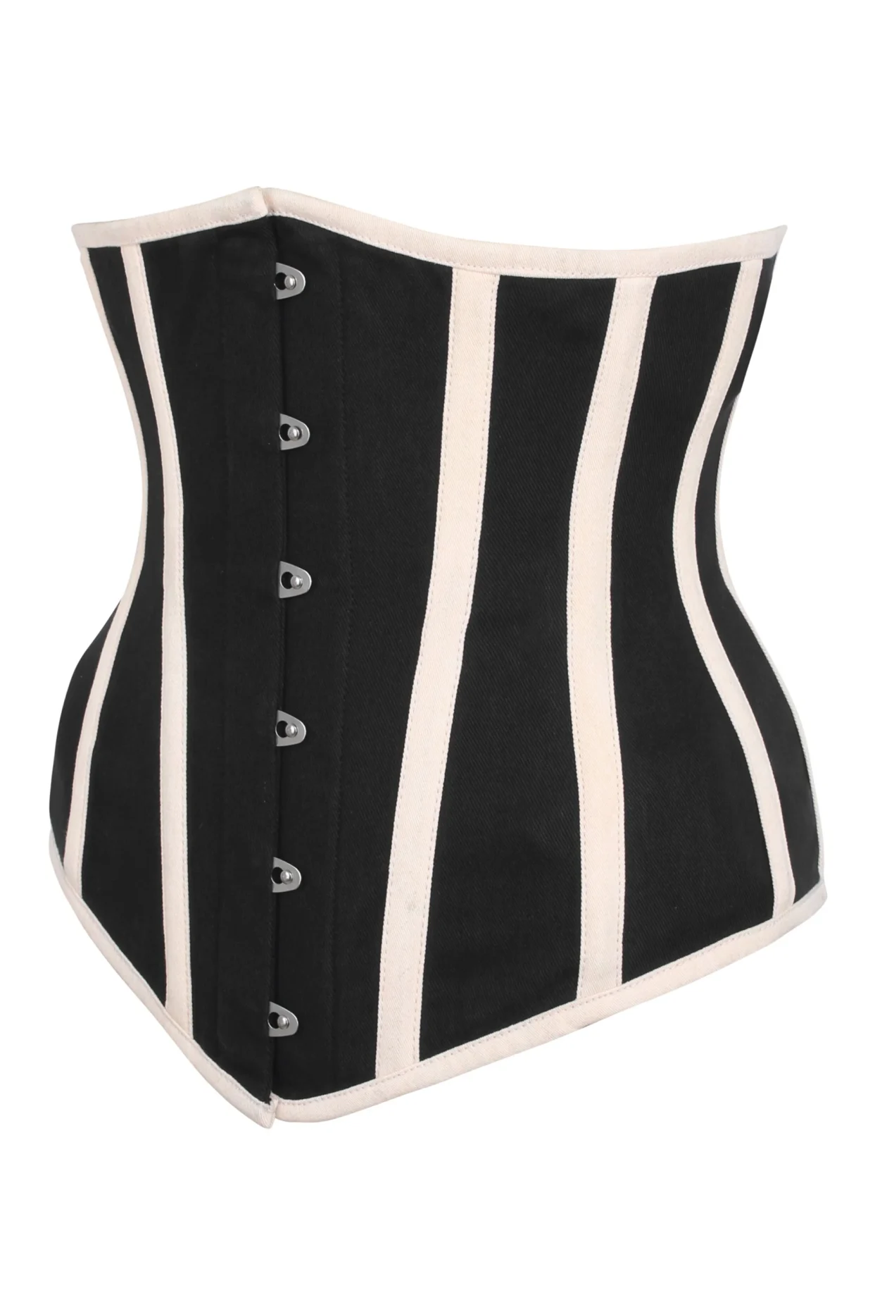 Black and Beige Single Layer Longline Underbust Corset
