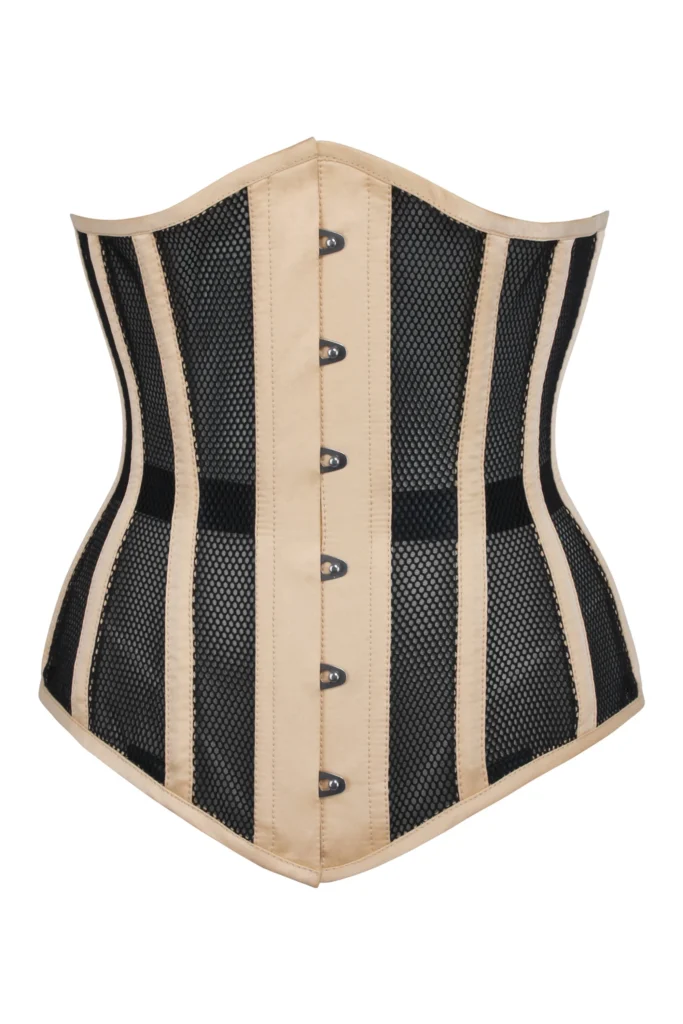 Longline Beige Mesh Underbust Plus Size Corset