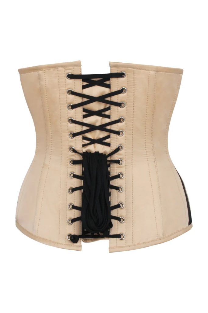 Longline Beige Mesh Underbust Plus Size Corset