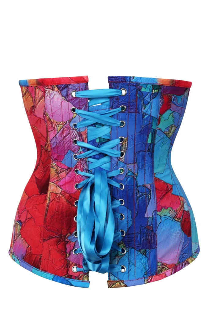 Kaleidoscopic Exposed Petal Longline Underbust Corset