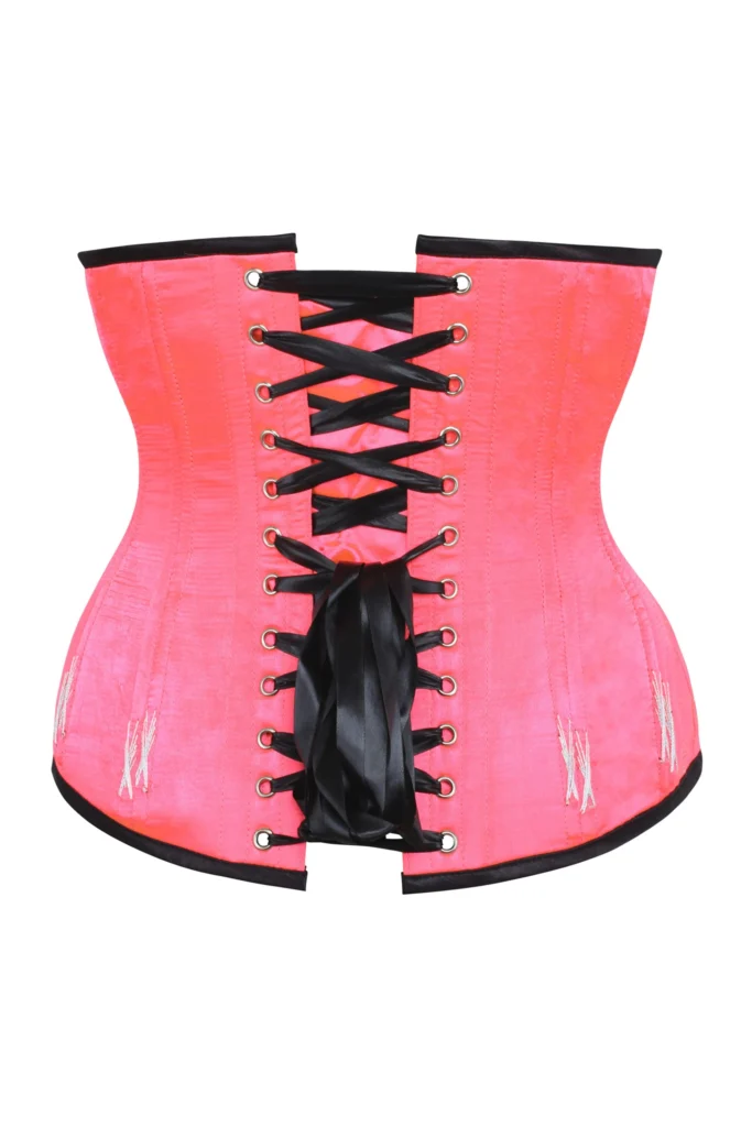 Longline Hot Pink Plus Size Underbust Corset With Flossing