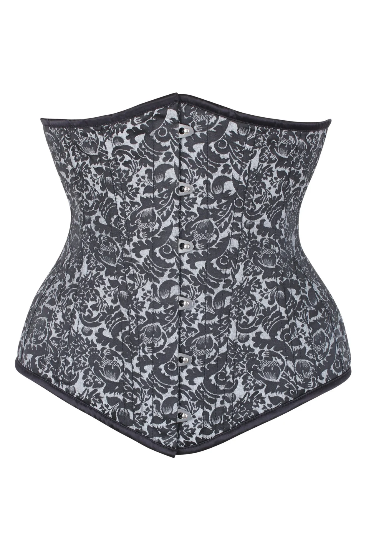 Beautiful Silver Waist Training Underbust Corset Longline