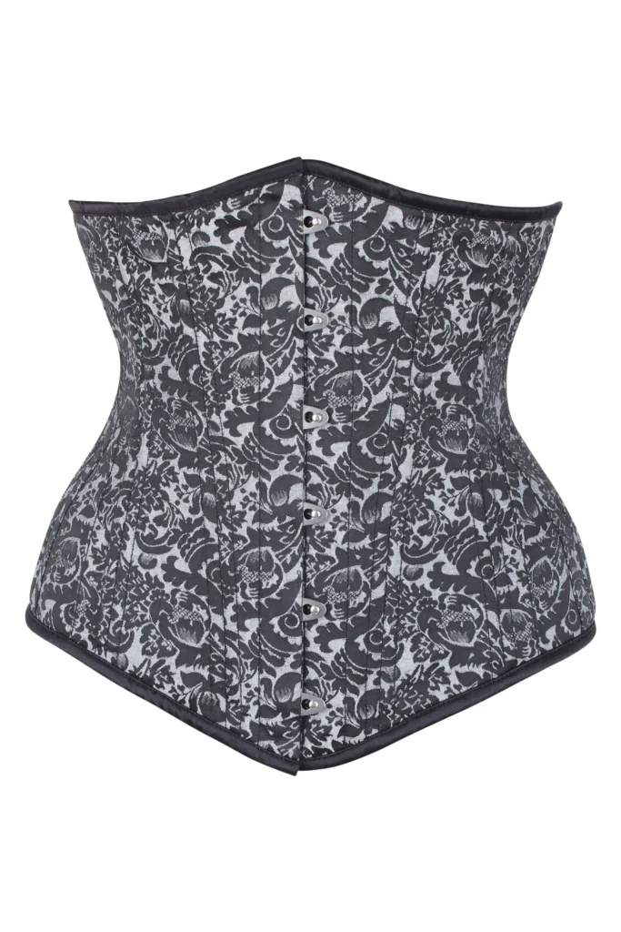 Beautiful Silver Waist Training Underbust Corset Longline