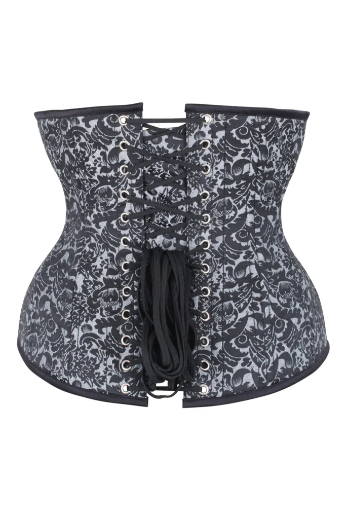 Beautiful Silver Waist Training Underbust Corset Longline