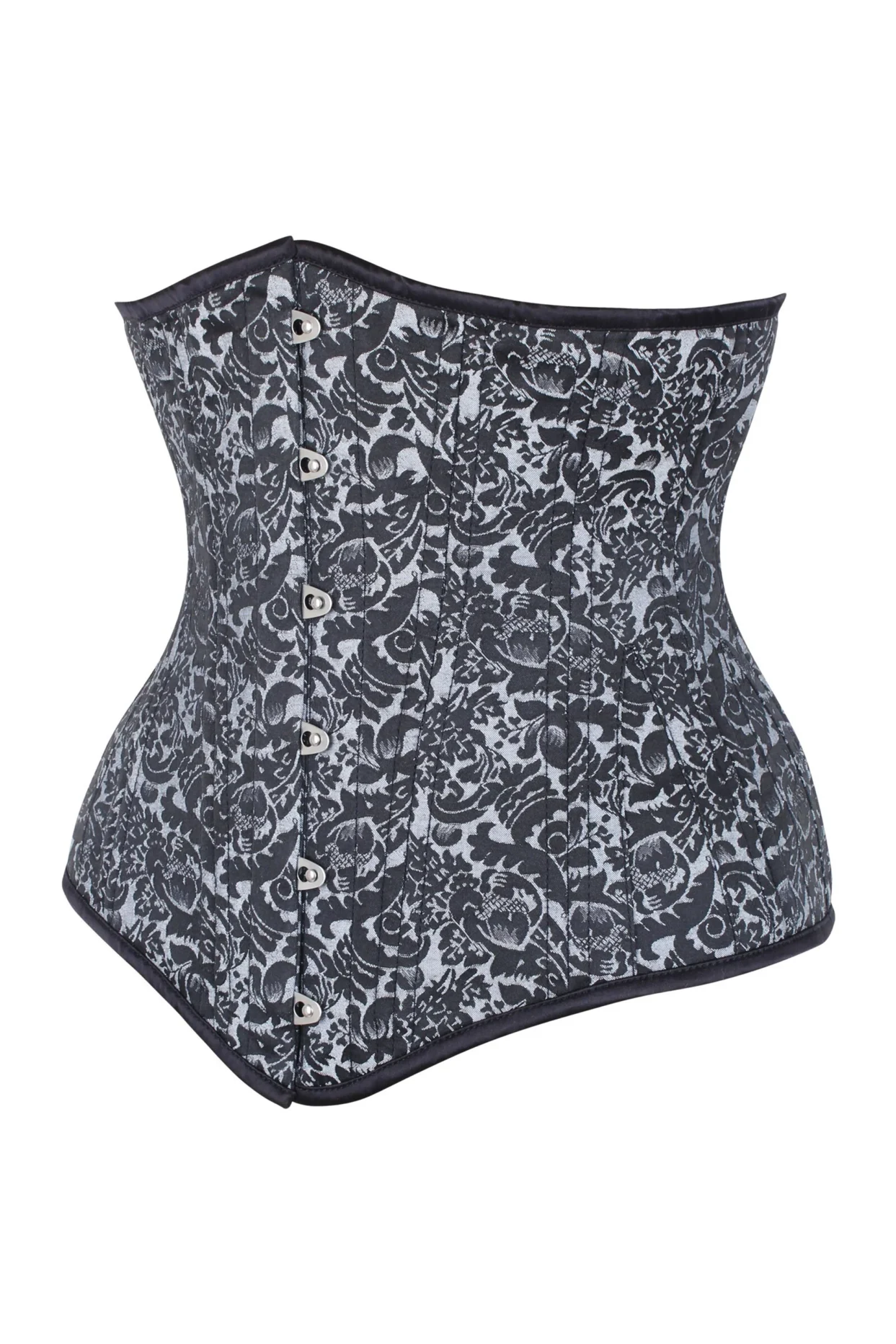 Beautiful Silver Waist Training Underbust Corset Longline