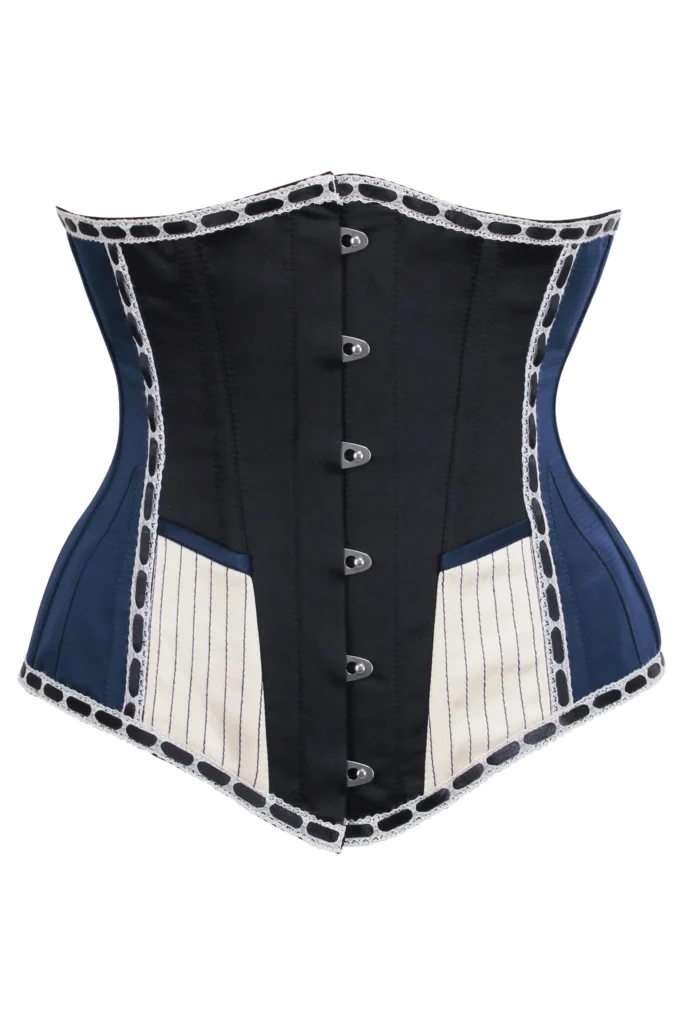 Navy Blue Victorian Inspired Longline Plus Size Underbust Corset