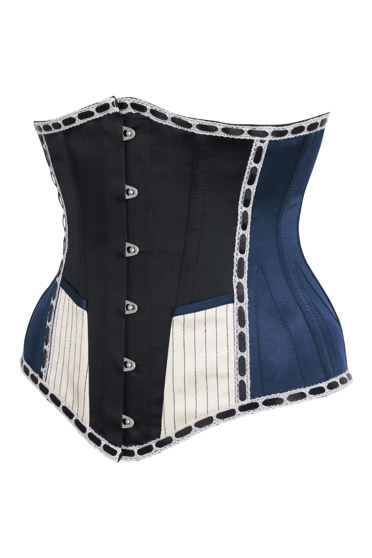 Navy Blue Victorian Inspired Longline Plus Size Underbust Corset
